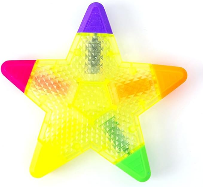 Beautiful Colorful Star Shape Highlighter Marker, 5 Color in 1 Star Multicolor Highlighter Pen for Note Taking, Journal Planner, Coloring Book, etc. (Blue)