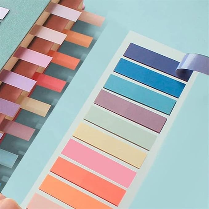 200Pcs Page Markers and Index Tabs, Blue Sticky Notes, Self-Stick Book Flags for Page Marking
