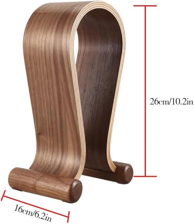 Gaming Headphone Stand Wooden Headest Hanger/Holder/Mount Omega Walnut Finish