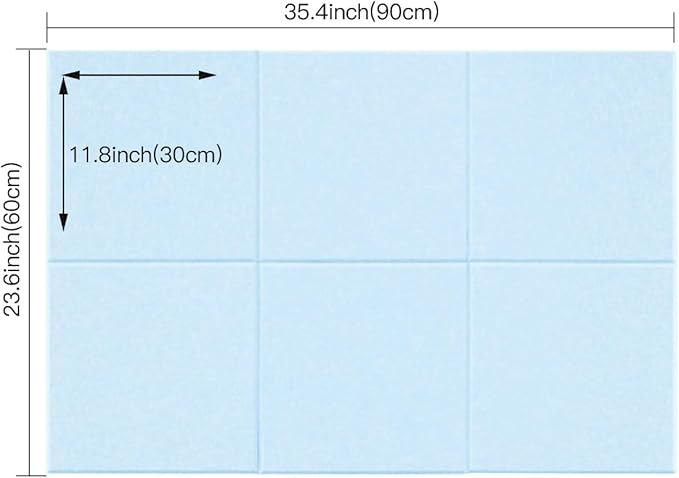 Large Cork Board Alternative, 11.8''x11.8'' 6 Pack Felt Bulletin Board with Safe Removable Adhesive Tabs, Connectable Felt Wall Tiles Bulletin Boards Cork Boards for Walls Pin Board Tack Board-Blue
