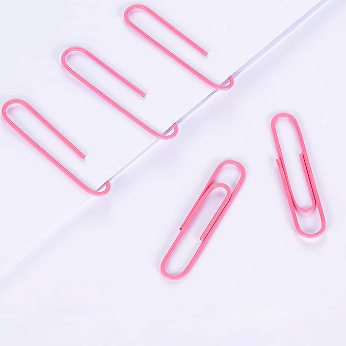 Pink Jumbo Paper Clips, 265pcs 2 Inch Paperclips,Large Pape Clips for Paperwork Ideal for Home, School and Office Use (2 in, Pink)