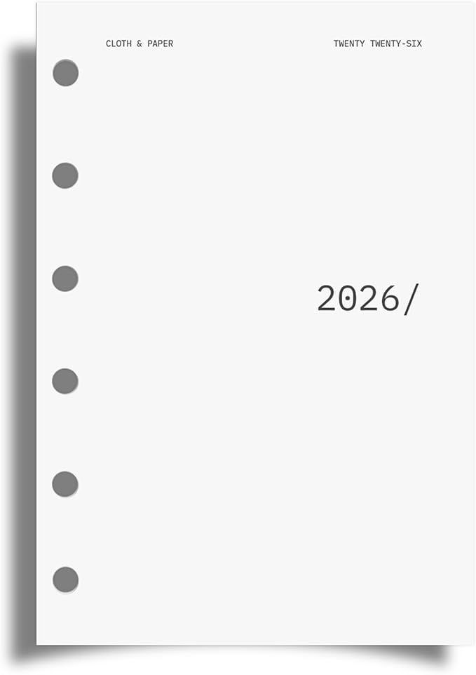 Cloth & Paper 2026 Front & Monthly Vellum Planner Dashboard Overlays | Pocket Size 3.2 x 4.7 Inches | 13-Piece Set for 6-Ring Pocket Planners, Undated, Transparent Heavyweight Paper, Pre-Punched