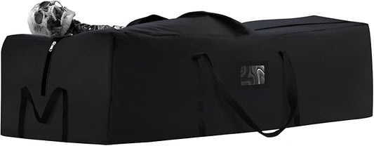Halloween Christmas Storage Bag, Fits Up 12 Ft Skeleton Christmas Tree-Heavy Duty Holiday Storage Box with Durable Reinforced Handles & Zipper- 600D Oxford Christmas Tree Storage Container, Black