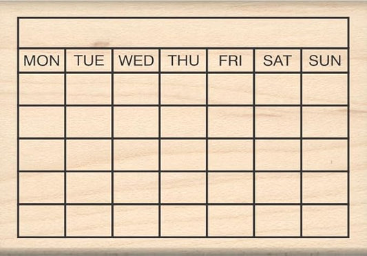 Stamps by Impression Monday Start Calendar Rubber Stamp 1.5" x 2.25"