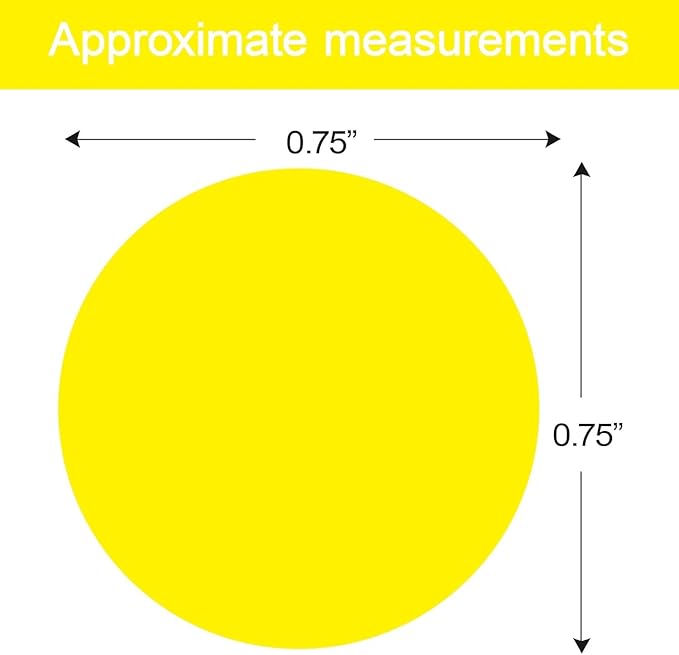 1400 Pcs Yellow Dot Stickers 3/4" Round Color Coding Label Circle Stickers Colored Dots for Office,Classroom,Papers