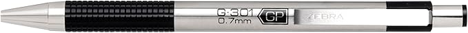 Zebra Pen F-301 Ballpoint Black Ink Fine Point 0.7mm Pen, Easy-Glide Ink, Stainless Steel Retractable, Non-Slip Grip, Professional Design, Ideal for Office, Journal and Planner Use, 2-Pack (27112)