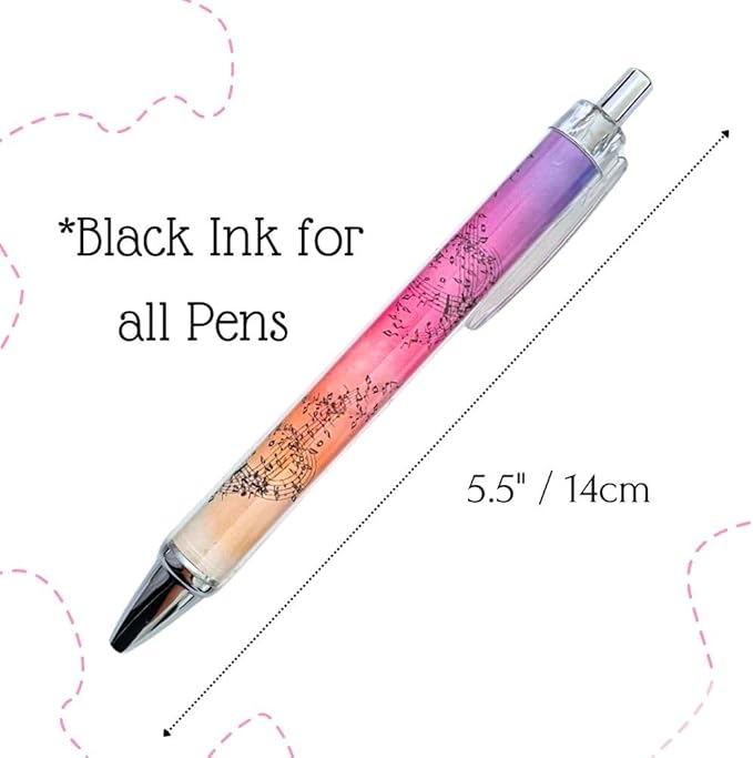 Music Pens 10 PC Unique Musical Party Favor Teacher Gift Romantic Themed Office Supplies Classroom Piano Enthusiasts Musician Cool Stationery Artistic Vibes Bulk Perfect for Student Journals