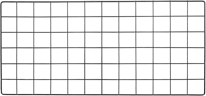 YOKIVE Iron Wire Grid Panel, Decorative Panels Board | Photo Pictures Display Holders Hanging Frame for Home Office (Black, 24"x12")