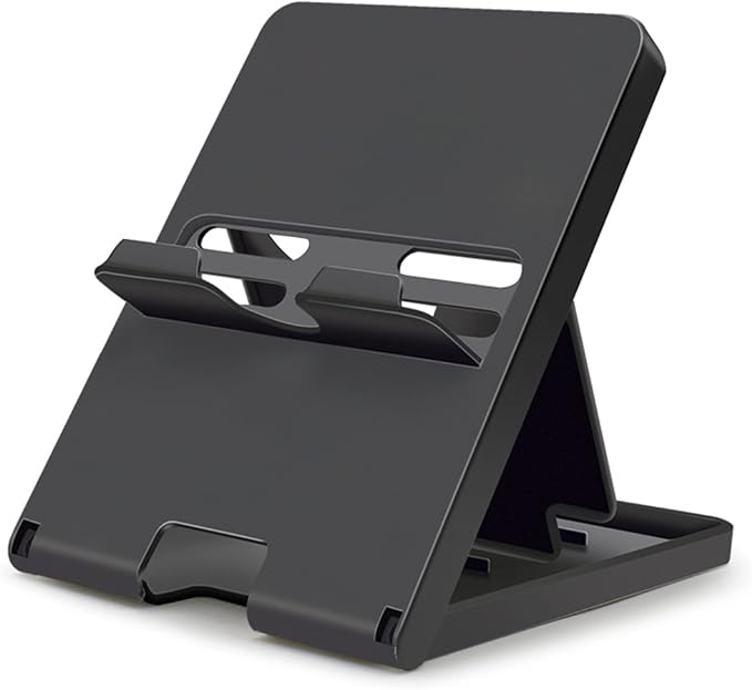 Stand Compatible with Nintendo Switch, Adjustable Switch Playstand, Foldable Phone Stand for Desk, Compact & Portable Switch Holder Accessories (Black)