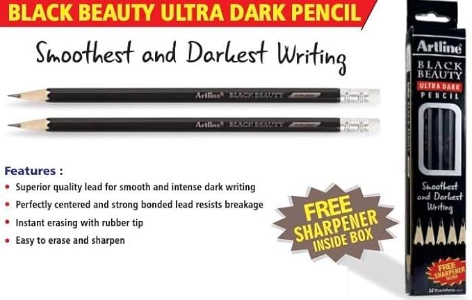 artline Black Beauty Ultra dark Pencil Pack of 2 (2)