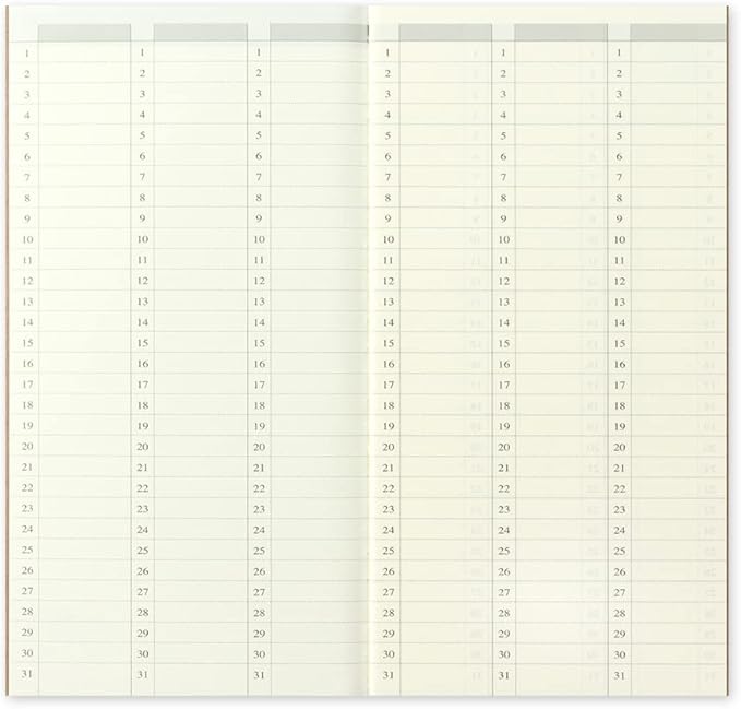 Traveler's Notebook, Refill, Vertical Weekly Free, Regular Size, 14379006