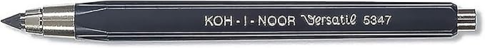 Koh-I-Noor Mechanical Hardtmuth Lead Holder with 5.6mm x 120mm Lead, Black with Clip, 1 Each (5347PN1005KK) (Pack of 4)