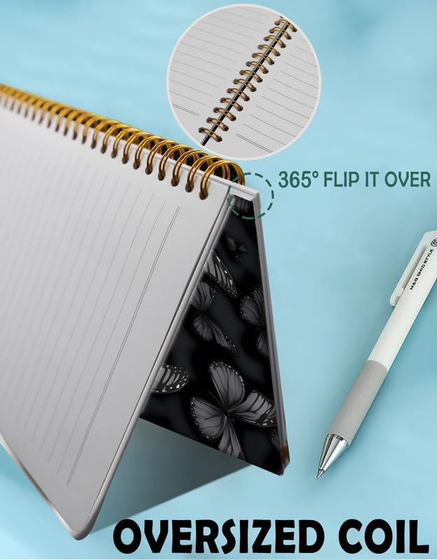 Spiral Journal Notebook for Women,A5 College Ruled Notebooks 6"x 8.4", 120 Pages (60 Sheets) Lined Journal with Premium Thick Paper,Perfect for School Office Home(Rainbow Star Sun)