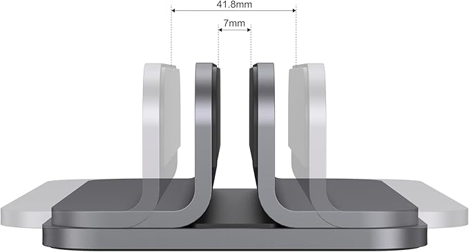Aluminum Laptop Vertical Stand Organizer, Sturdy Laptop Computer Holder Desktop Stand Compatible with New Retina Apple MacBook Pro/Air, Mac mini and iPad Pro - Spacegrey
