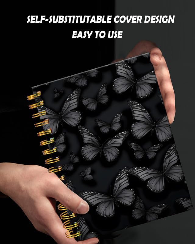 Spiral Journal Notebook for Women,A5 College Ruled Notebooks 6"x 8.4", 120 Pages (60 Sheets) Lined Journal with Premium Thick Paper,Perfect for School Office Home(Rainbow Star Sun)