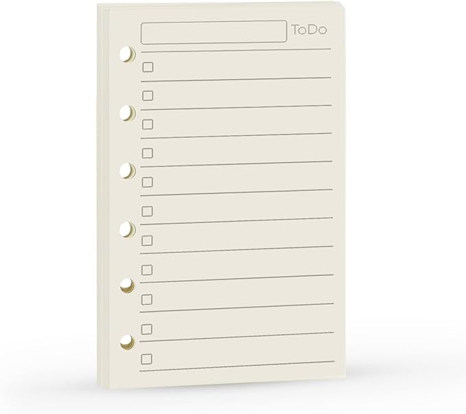 Planner Refill, Pocket Notebook, A7 Refill, 4.84 x 3.23'', 100 GSM Paper 45 Sheets (90 Pages) per Pack, Productive Inserts, Simple Design, Harphia (A7 Todo List)