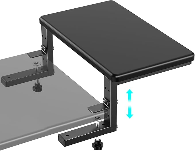 3 in 1 Clamp on Desk Extension & Monitor Shelf,16.5" Desktop Organizer, Adjustable Height Heavy Duty Desk Shelf Organizer for Gaming,Printer Stand,Computer Monitor and Laptop Riser,Office Accessories