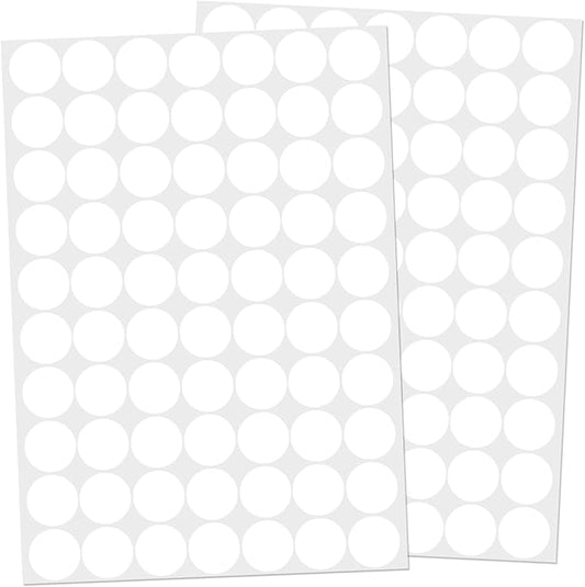 1400 Pcs White Dot Stickers 3/4" Round Color Coding Label Circle Stickers Colored Dots for Office,Classroom,Papers Etc
