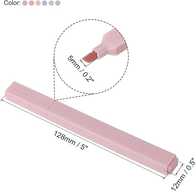 PATIKIL Highlighter Pen, 6 Pack Quick Dry Broad Tip Underline Writing Marker Pens for Office Home Daily Use Style 1, Pink/Grey/Yellow/Green/Purple/Blue