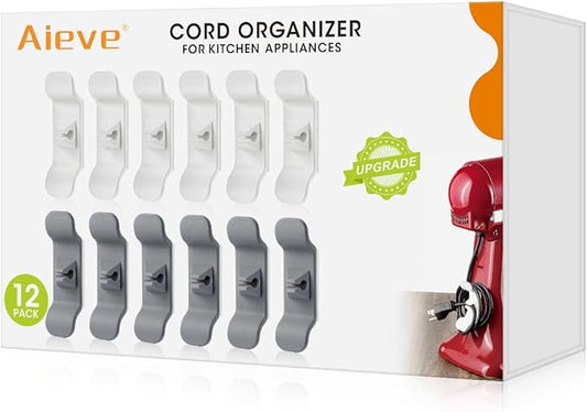 Aieve Cord Organizer for Kitchen Appliances, 12 Pack Cord Wrap Cord Holder Cord Keeper for Kitchen Organizers and Storage, Cable Organizer for Appliances