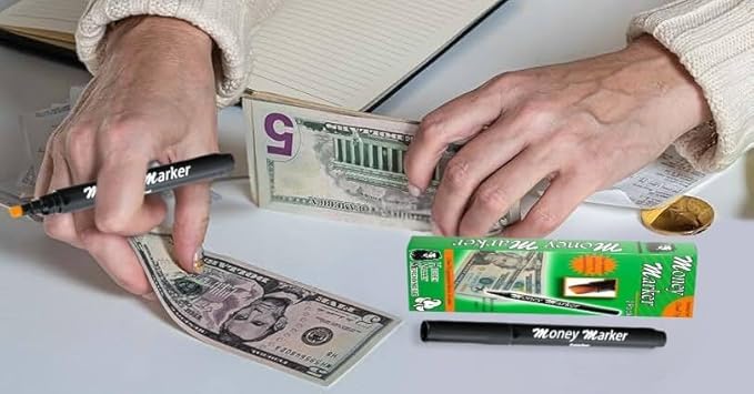 HVM Counterfeit Money Detector Pen (30 Counterfeit Pens) - Money Marker Bill Detector Pen with Upgraded Chisel Tip - Detect Fake Bills, Universal False Currency Checker Pack