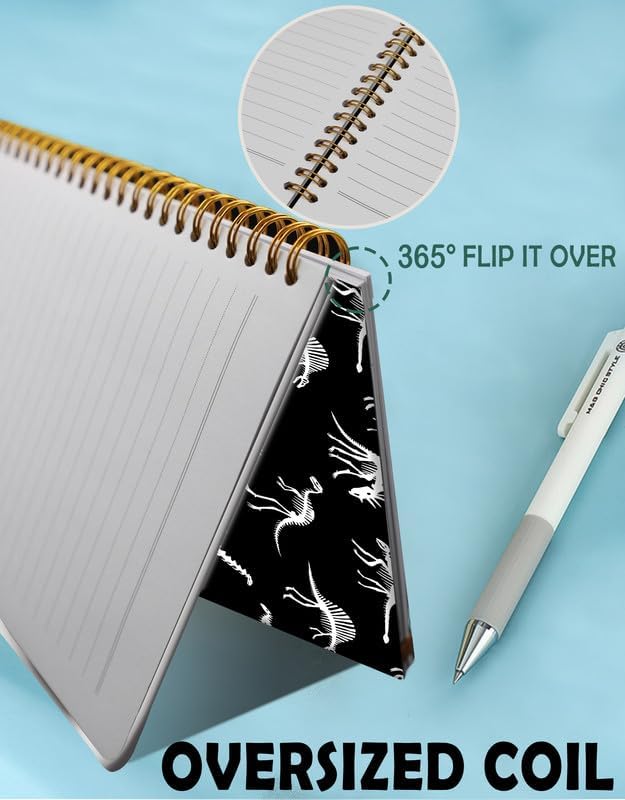 Spiral Journal Notebook for Women,A5 College Ruled Notebooks 6"x 8.4", 120 Pages (60 Sheets) Lined Journal with Premium Thick Paper,Perfect for School Office Home(Cute Dinosaurs)