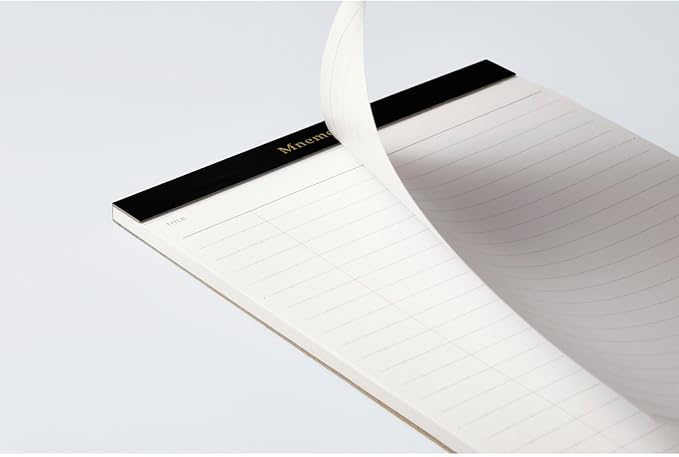 Maruman Mnemosyne Legal Pad- A5, 8.27" x 5.83", 50 Sheets / 100 Pages, 8mm Wide Ruled Refill Notepad, Perforated Pages, Vertical Binding, With Paper Made in Japan