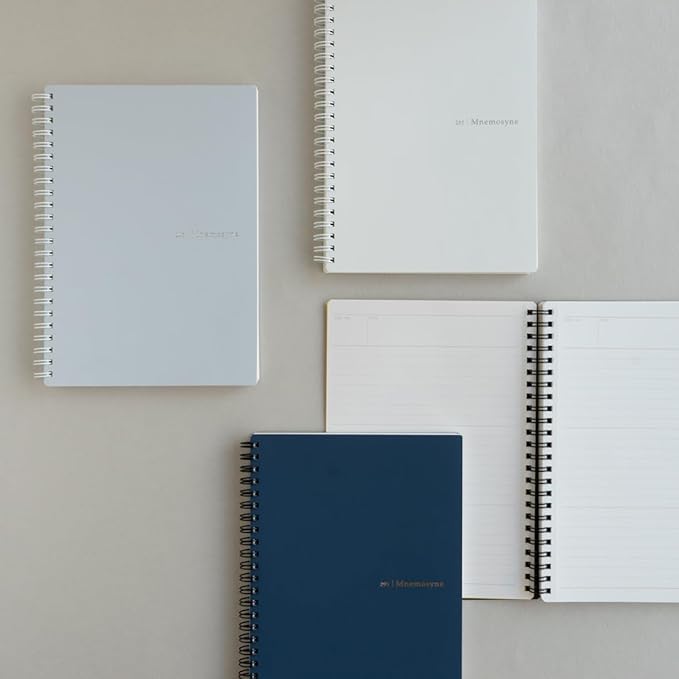 Maruman MNEMOSYNE Soft Cover Notebook 8.27 x 5.83 Inches (A5), 7mm ruled 24-line, 80 Sheets, Light Gray, 1 ea. (N295-51)