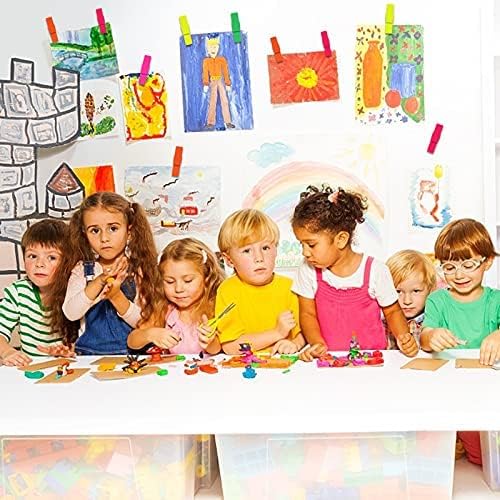 260 PCS Colorful Push Pin with Wooden Clips, Durable Wooden Push Pins, Decorative Pushpins Tacks Thumbtacks, Tacks for Cork Board Artworks Notes Photos, Craft Projects, Offices and Homes (7 Colors)