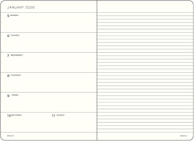 LEUCHTTURM1917 - Weekly Planner & Notebook 2026, Hardcover, Medium (A5), Ruled, Port Red (Jan 1 - Dec 31, 2026)