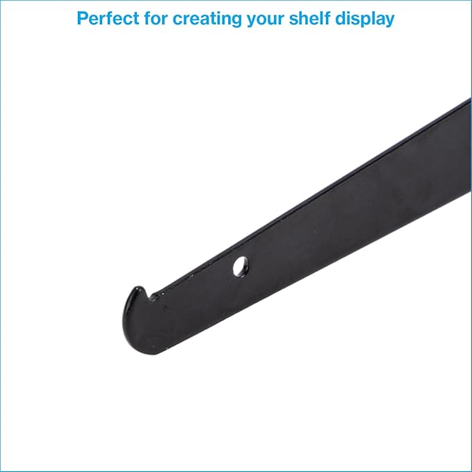 SSWBasics Grid Wall Accessory - 12 inch Black Metal Shelf Brackets for Wire Grid - Pack of 10 - Durable Gridwall Accessories - Grid Wall Shelf Brackets for Retail, Boutique, Thrift, Home Organization