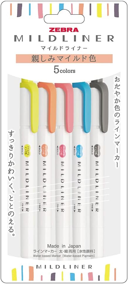 ZEBRA WKT7-N-5C-N Highlighter, Mild Friendly Color, N5 Colors