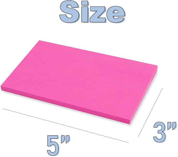 (15 Pads) Sticky Notes 3x5 in,Bright Notepads,Colorful Stickies,Super Sticking Power Memo Note Pads,Strong Adhesive,Post on Windows Doors,Office School,Recyclable,Easy to Write on,Hold Well