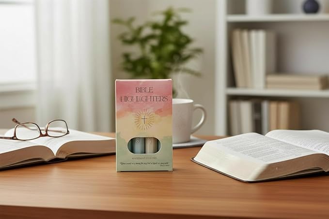 Sixhaven Bible Highlighters No Bleed - Green - Pastel Highlighters Set of 4 - Chisel Tip Highlighter for Bible Study Supplies - Hope Faith Grace Love Markers - Journaling Supplies for Women & Men