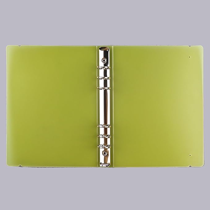 A5 6 Ring Binder Cover with Snap Button Closure Loose Leaf Folders Journal Notebook File Shell Protector for 6 Hole Planner Pages Refill Insert DIY Scrapbooking Stamp & Die Storage (Yellow)