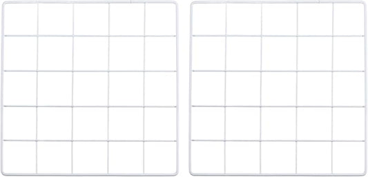 PATIKIL 10x10 Inch Wall Grid Panel, 2 Pcs Metal Wire Photo Wall Decorative Grid for Photo Display Hanging Picture Memo Home Decorations, White
