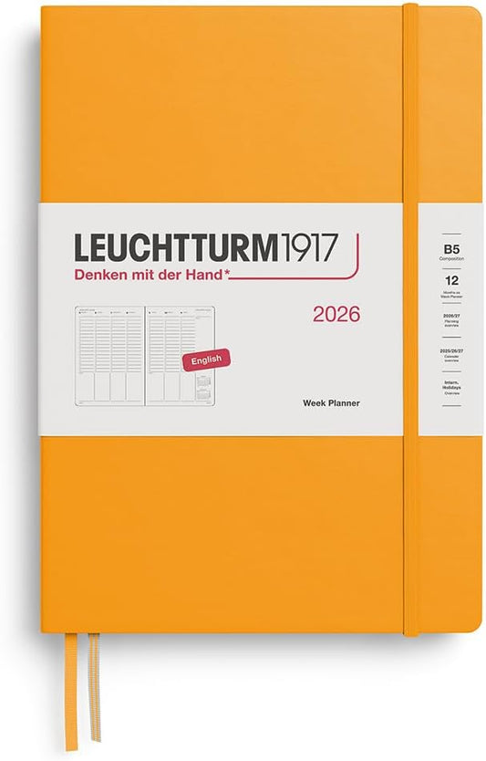 LEUCHTTURM1917 - Week Planner 2026, Hardcover, Composition (B5), Rising Sun (Jan 1 - Dec 31, 2026)