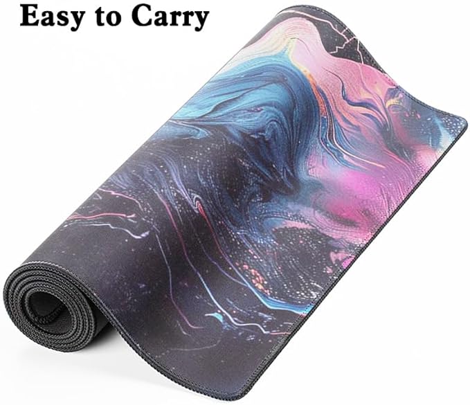 Colorful Abstract Art Desk Pad Mouse Pad,Large XL Mouse Mat with Stitched Edges,Non-Slip Rubber Base Mousepad for Office PC Keyboard Laptop and Home Work Desk Mat(31.5X11.8 in)