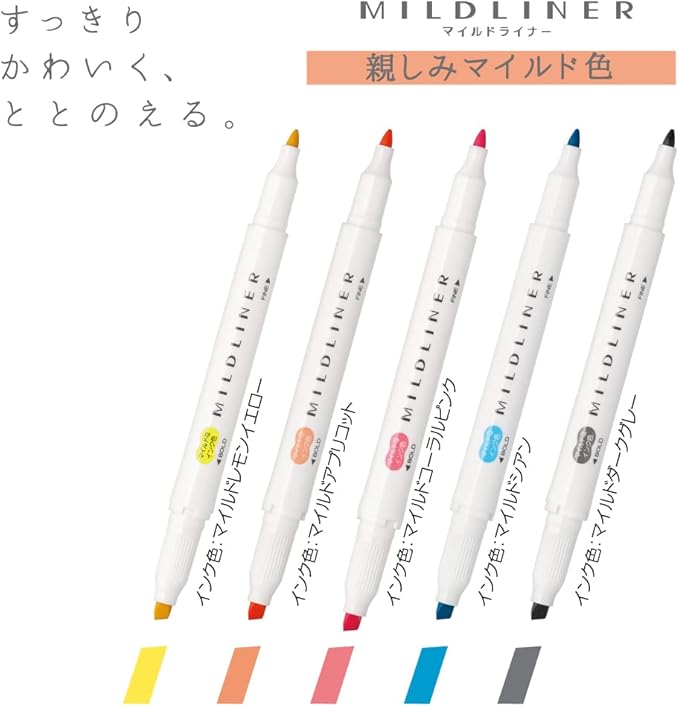 ZEBRA WKT7-N-5C-N Highlighter, Mild Friendly Color, N5 Colors