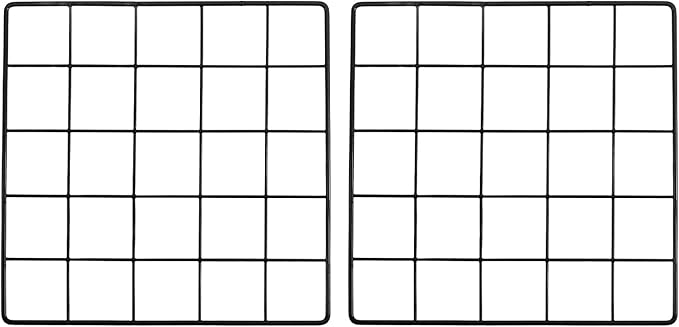 PATIKIL 10x10 Inch Wall Grid Panel, 2 Pcs Metal Wire Photo Wall Decorative Grid for Photo Display Hanging Picture Memo Home Decorations, Black