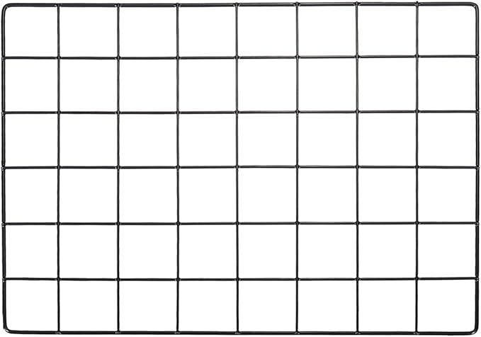 YOKIVE Iron Wire Grid Panel, Decorative Panels Board | Photo Pictures Display Holders Hanging Frame for Home Office (Black, 16"x12")