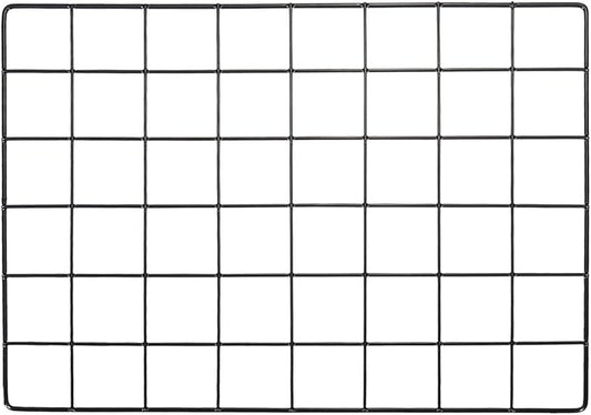 YOKIVE Iron Wire Grid Panel, Decorative Panels Board | Photo Pictures Display Holders Hanging Frame for Home Office (Black, 16"x12")