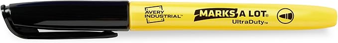 AVERY Marks A Lot UltraDuty Permanent Markers, Bullet Tip, Water Resistant, 1 Black Industrial Marker (29843) (Pack of 2)