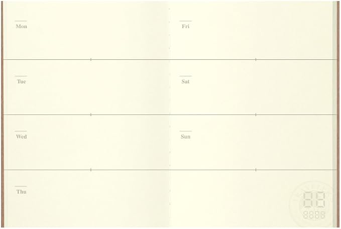 Midori Traveler's Notebook (Refill 007) Passport Size Weekly Diary