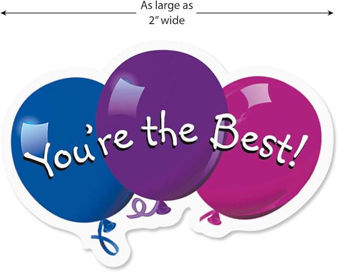 Current Balloon Birthday Sticker Variety Pack - 2 Sheets, 88 Assorted Stickers for Kids, Teachers, School, Scrapbooking, Journals, Monthly Planners, Calendars, Holiday Crafts & Greeting Cards