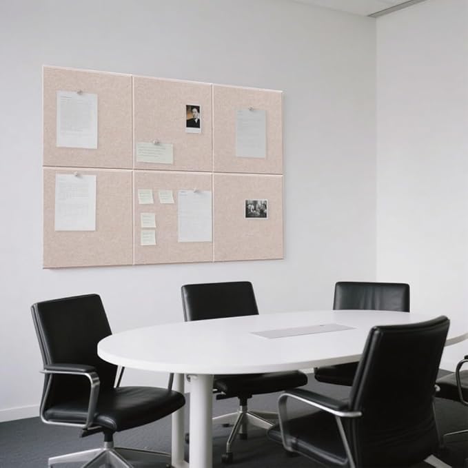 Large Cork Board Alternative, 11.8''x11.8'' 12 Pack Felt Bulletin Board with Safe Removable Adhesive Tabs, Connectable Felt Wall Tiles Bulletin Boards Cork Boards for Walls (Light Pink, 12 Panels)