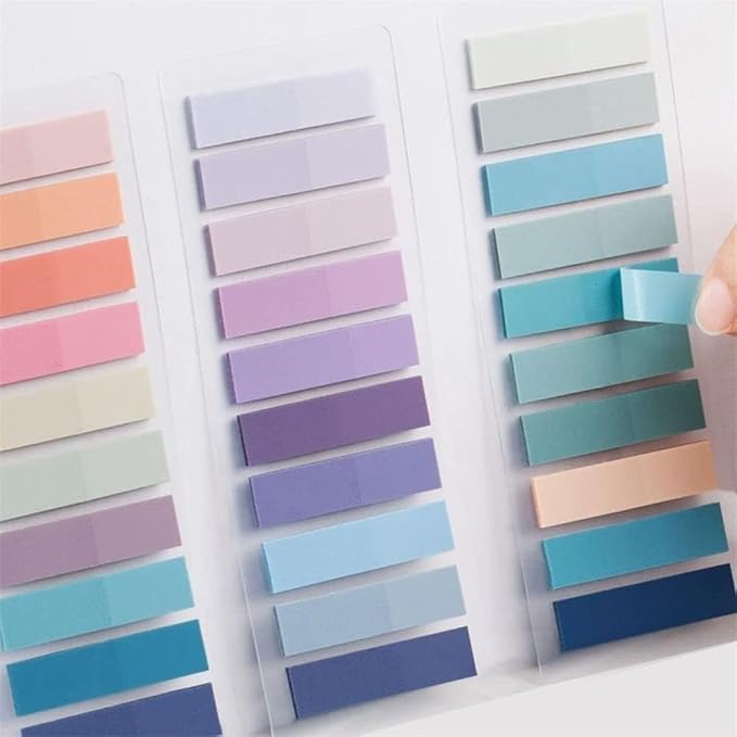 200Pcs Page Markers and Index Tabs, Blue Sticky Notes, Self-Stick Book Flags for Page Marking