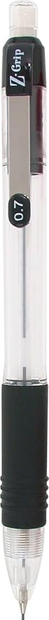 Zebra Pen Z-Grip Mechanical Pencil, 0.7mm Point Size, HB #2 Graphite, Clear Pearlescent Barrel with Black Grip, School Supplies and Teacher Supplies, 12-Pack (52410)