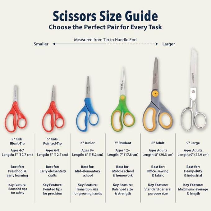 Westcott 5" Hard Handle Kids Scissors, Blunt, Assorted Colors, 2-Pack