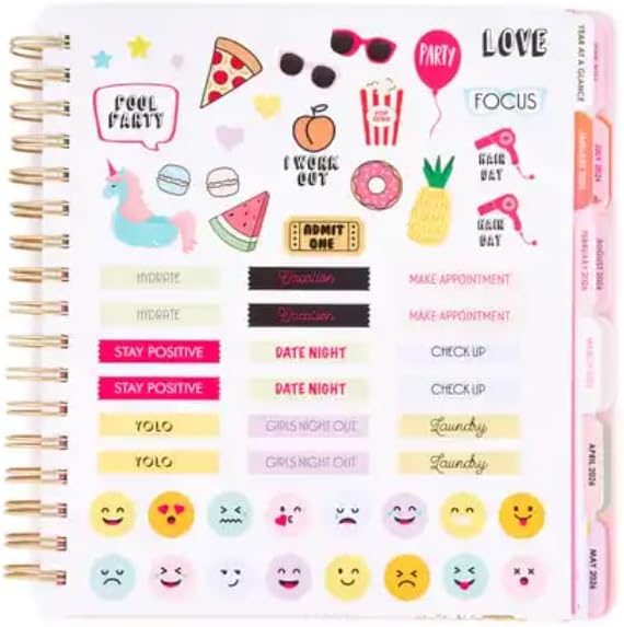 Votum 18 Month Hard Cover Planners/Calendars 10" x 10", January 2026 - June 2027 - Daily, Weekly & Monthly Organizer with Pens, Stickers, Sticky Notes, and a Sturdy Cover - Organized Chaos